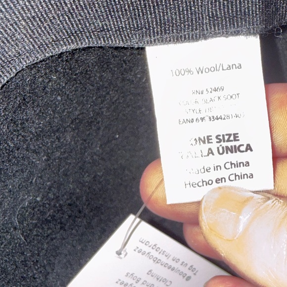 Boujee and Boyeez 100% Wool Wide Brim Floppy Hat - Black - OS main image 6